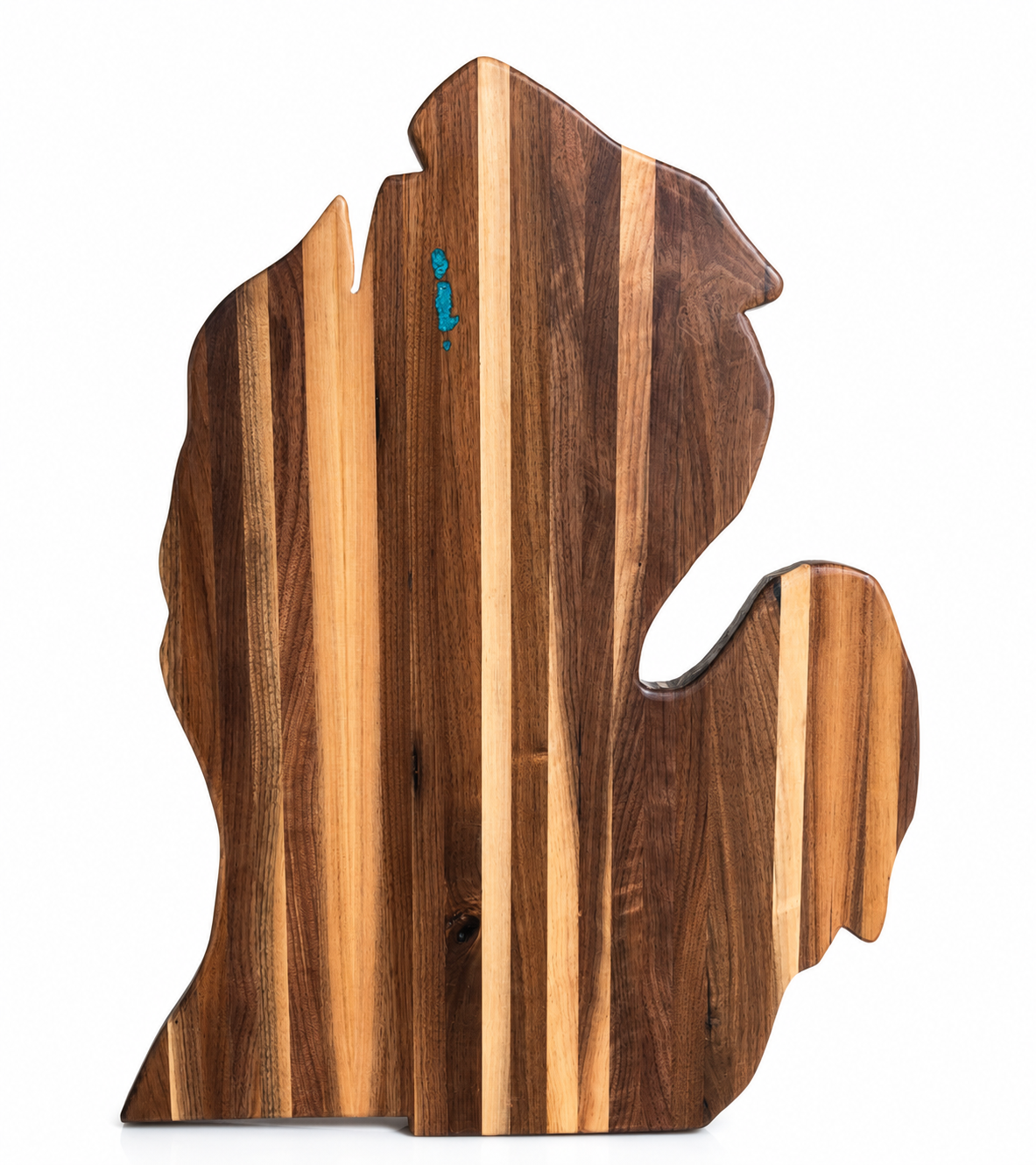 Michigan Shaped Walnut Boat table with custom resin lake!