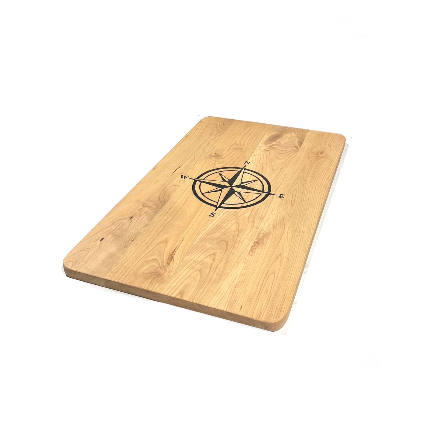 Cherry Boat Table with Compass Rose Inlay