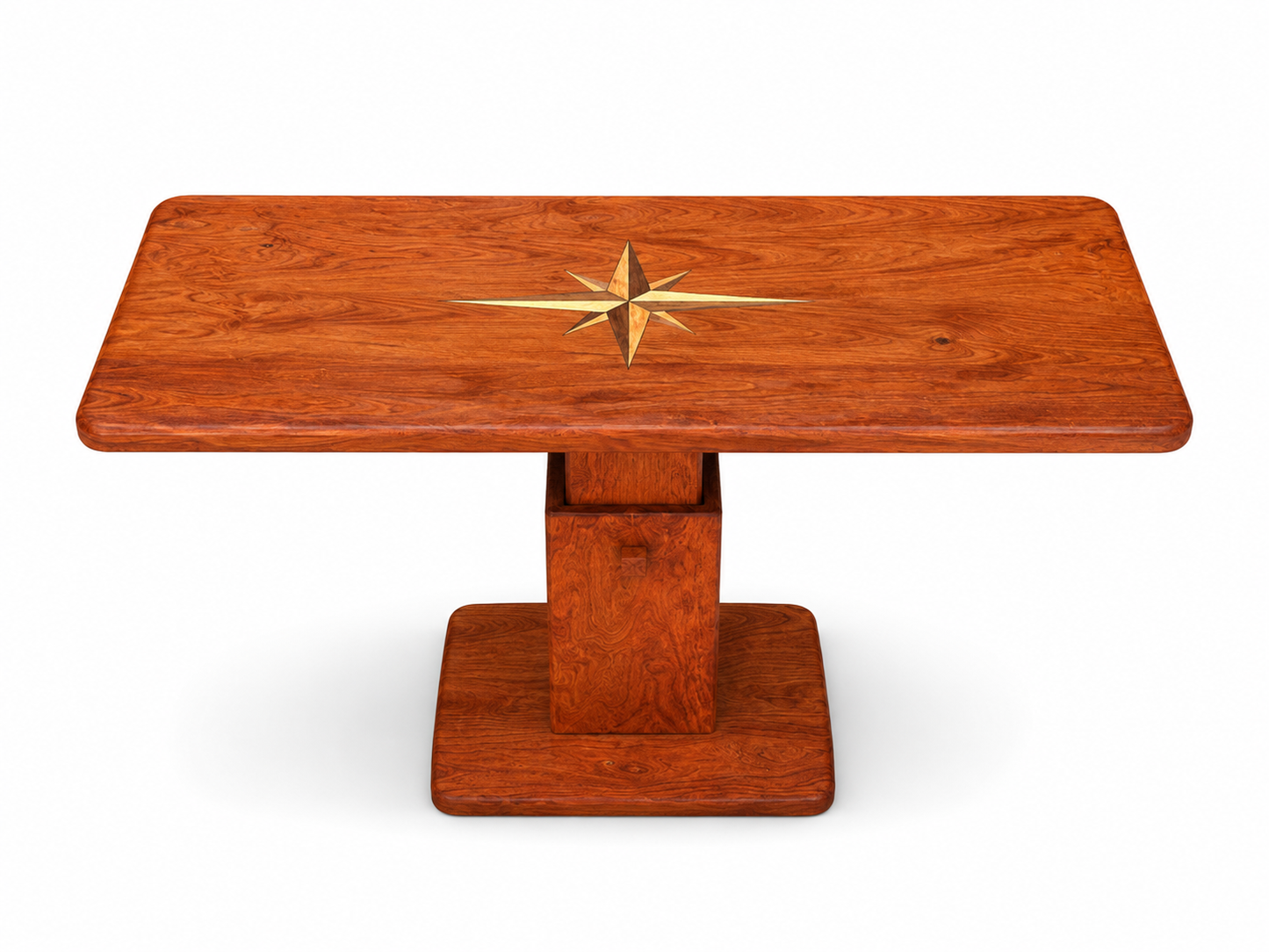Solid Cherry Self-Rising Boat Table Base – Two Height Settings