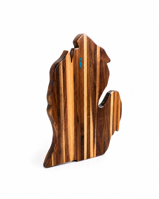 Michigan Shaped Walnut Boat table with custom resin lake!