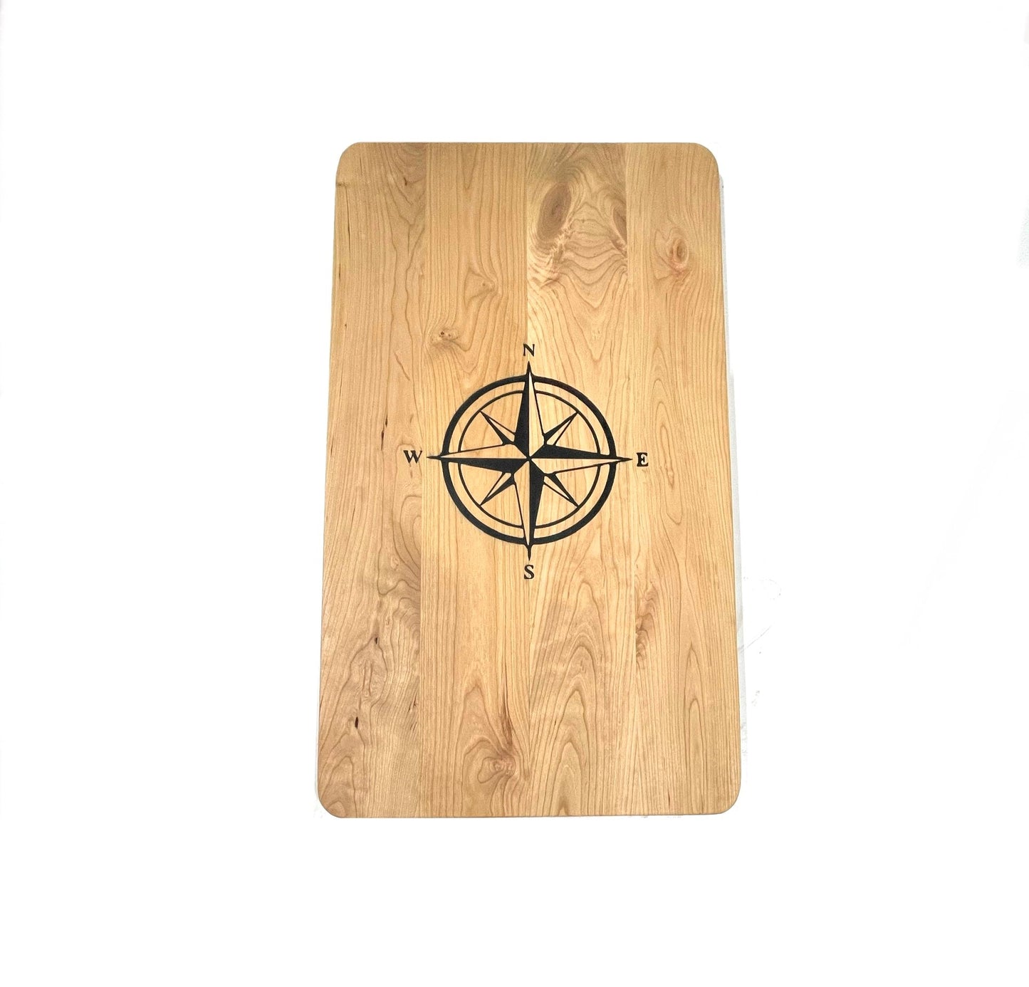 Cherry Boat Table with Compass Rose Inlay